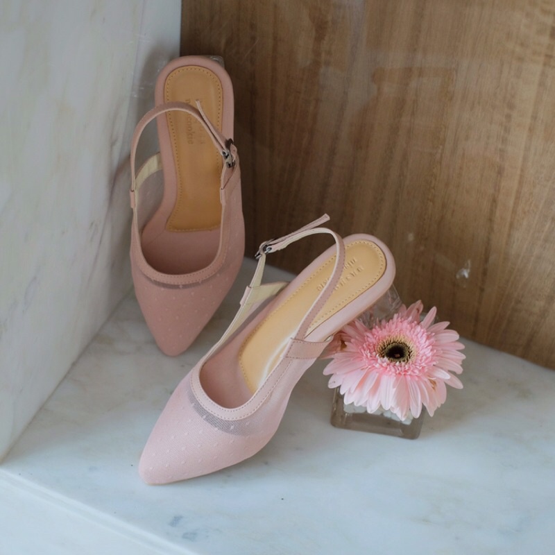 BRSHOES X NISACOOKIE AURORA Shoes Heels Sandal Brukat Wanita Hak Kaca Transaparan
