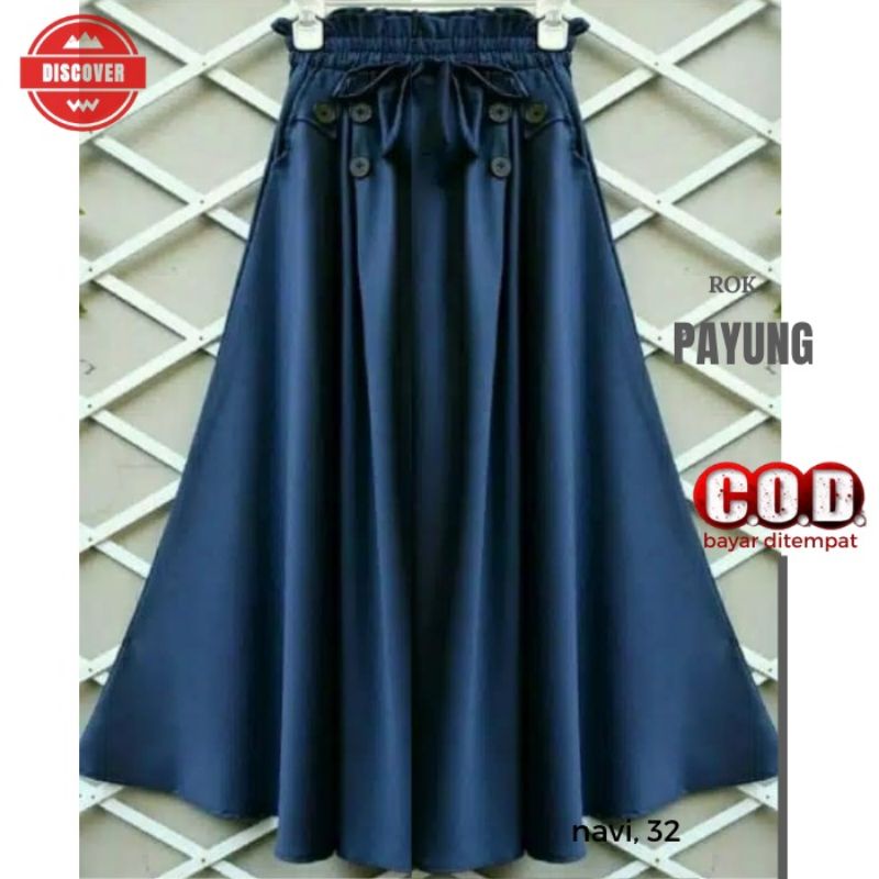 ROK PAYUNG CANTIK BAHAN SIGARET PREMIUM // Rok polos jumbo // rok polos payung