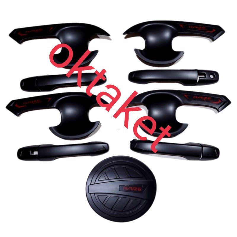 paket outer handle tank cover Toyota Raize 2021 2022 hitam chrome list merah