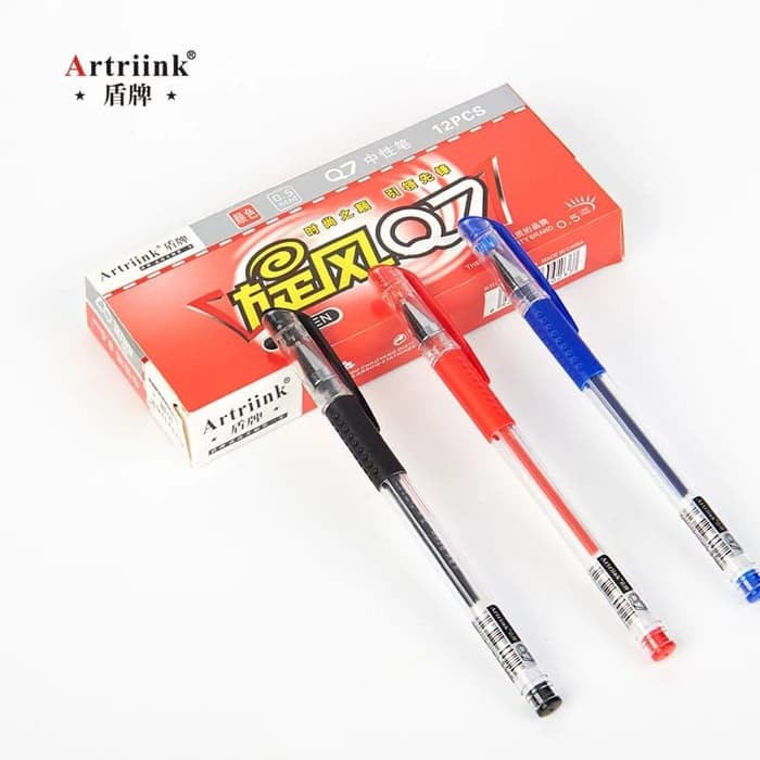 

Gel Pen Pena jel Pulpen Gel Artrink Q7 0.5 MM Bukan Joyko Pipo Snowman - Hitam