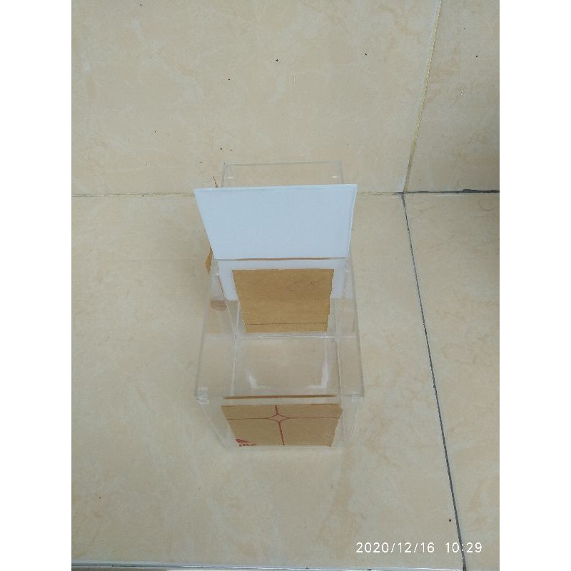 PROMO TERMURAH AQUARIUM SOLITER AKRILIK MINI 2MM SEKAT 2 KAMAR, 17x8x10 HARGA GROSIR TERLARIS