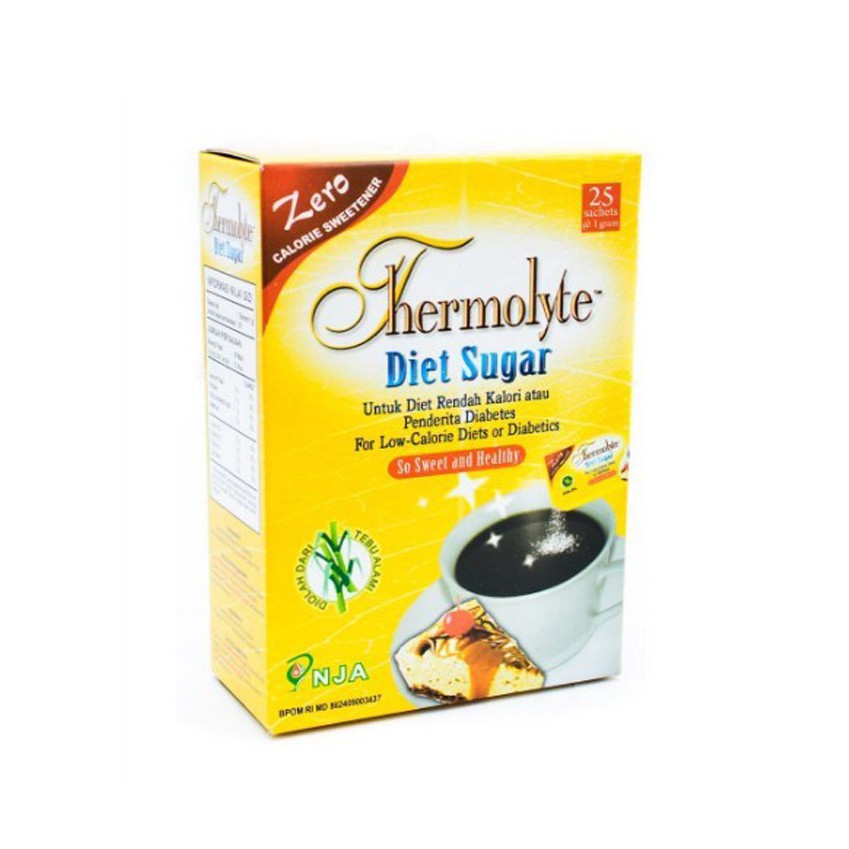 Terbaru!! Thermolyte Diet Sugar Box 50 Sachet Gula Diet Dari Tebu Alami Untuk Diet &amp; Diabetes