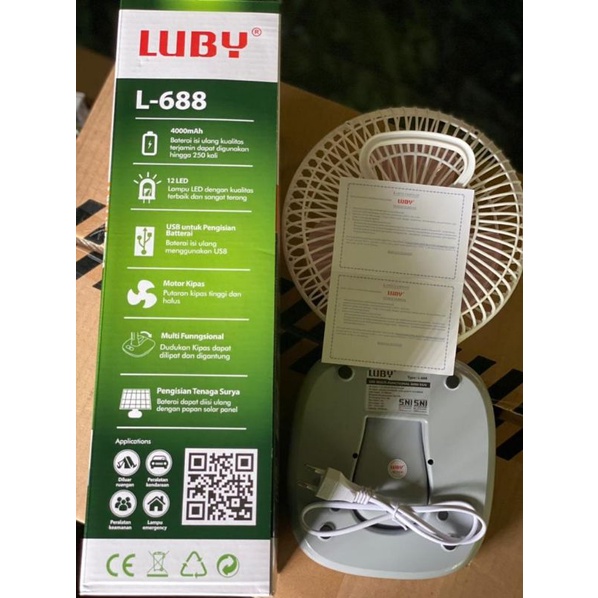 Galeriastore01 Surya / Luby Kipas Angin Led Surya England/Luby L-688/Luby L-695/ Uby L-699 Kipas