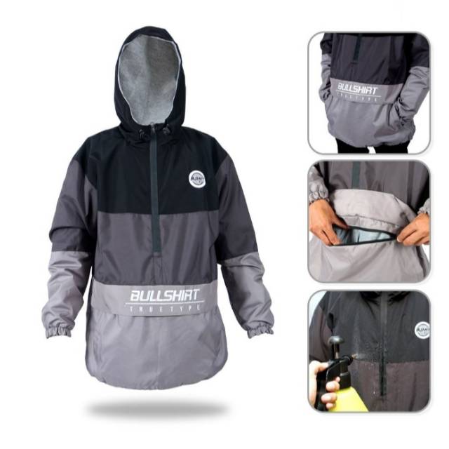 Jaket taslan abu bullshirt original