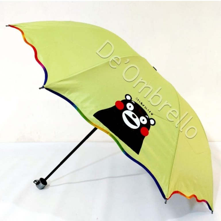 (482)Payung Lpt 4 Motif Kumamon Gelombang Anti UV