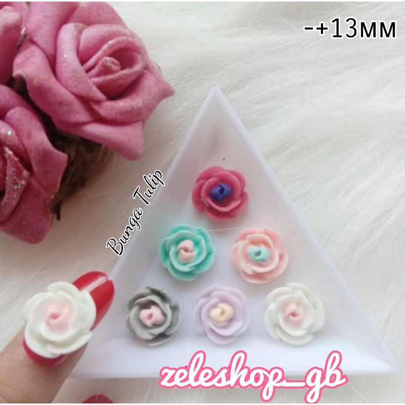 RESIN BUNGA TULIP NAIL ART / HIASAN KUKU / HIASAN TASBIH DIGITAL