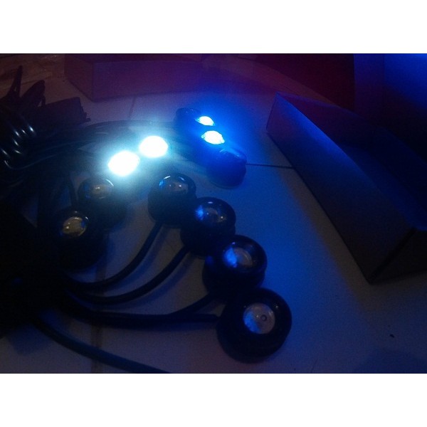 LED POLICE LAMP EAGLE EYE STROBO REMOT CONTROL BERKEDIP WARNA BIRU