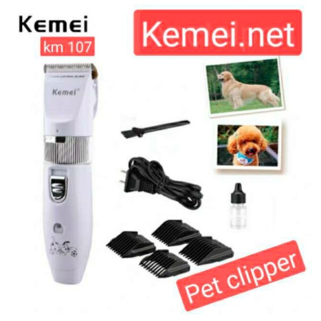 Mesin Cukur Bulu Hewan Pet Clipper KEMEI KM-107 Pet Clipper/Pencukur Bulu Kucing/Alat Cukur Bulu Kucing Pemotong Rambut Hewan Peliharaan Pet Hair Clipper