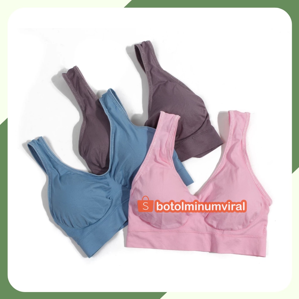 Genie Bra Premium Pastel BH Sport bra Olahraga Isi 3 PCS Sexy lingerie Premium