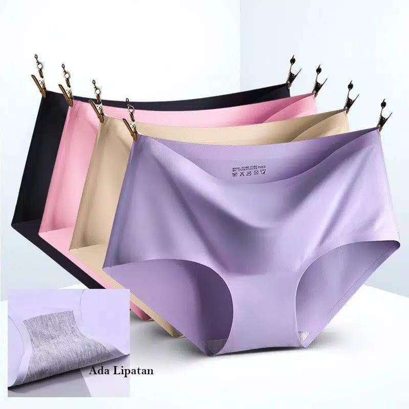 Celana Dalam Seamless Tanpa Jahitan Anti Nyeplak Fashion Es Sutra CD Wanita