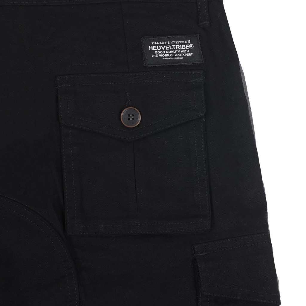 Heuvel Tribe Cargo Short Pants Nikko Black Celana Pendek Pria Sph 2110.107