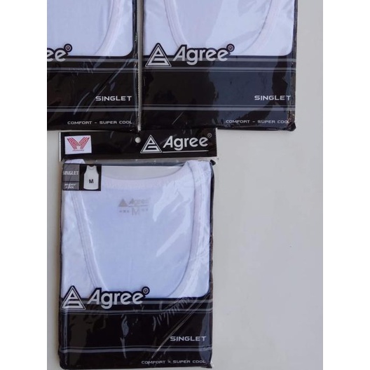 ✿ SINGLET PRIA DEWASA AGREE | Singlet pria agree | Tangtop agree Putih - Putih, S ➨