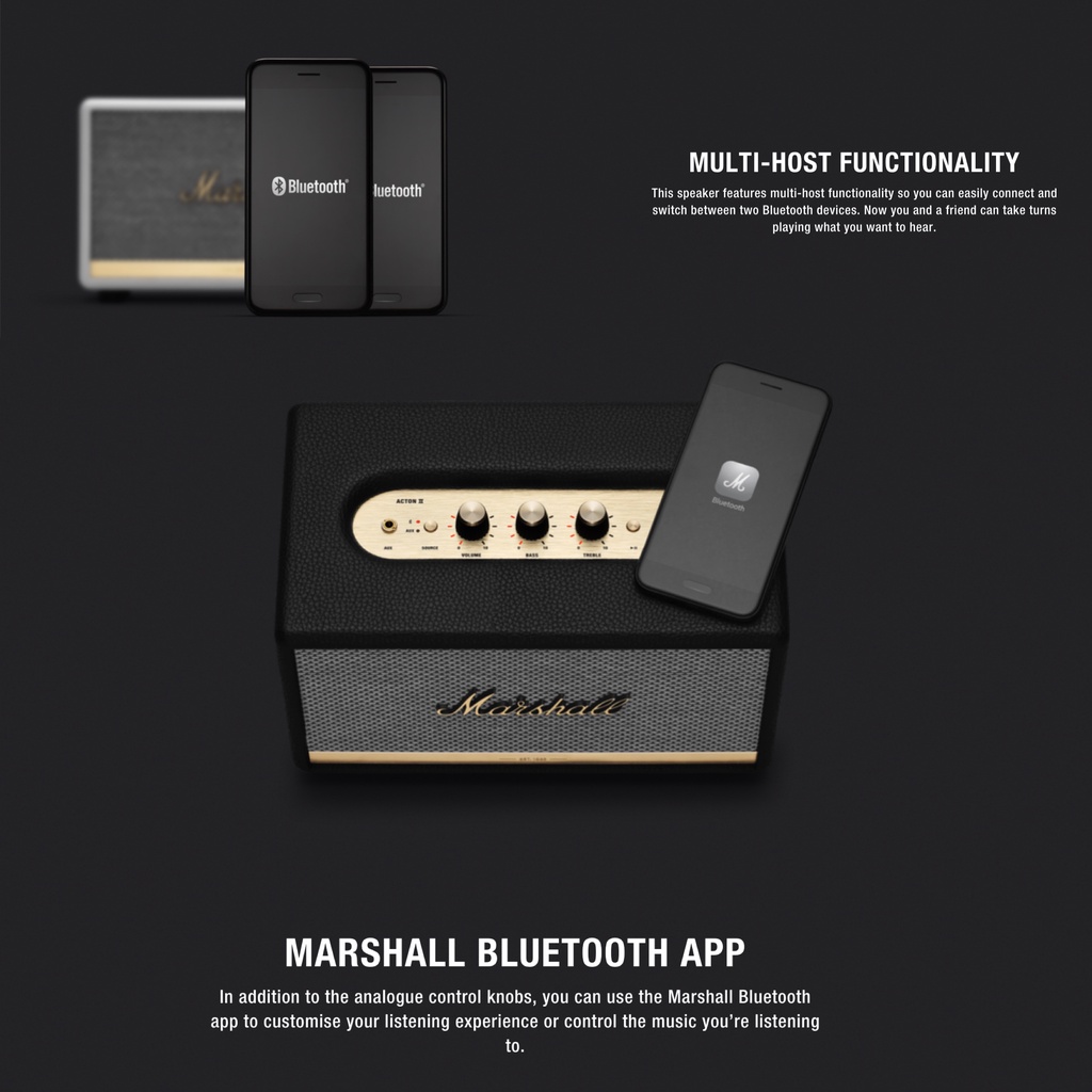 Marshall Acton II / Marshall Acton 2 Hi-Fi Bluetooth Speaker Original Garansi Resmi