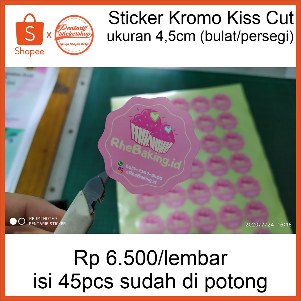 

Sticker Kromo Kiss Cut ukuran 4,5cm (bulat/persegi)