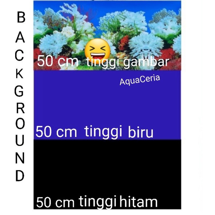 walllpaper aquarium background aquarium tinggi 50 cm 1meter