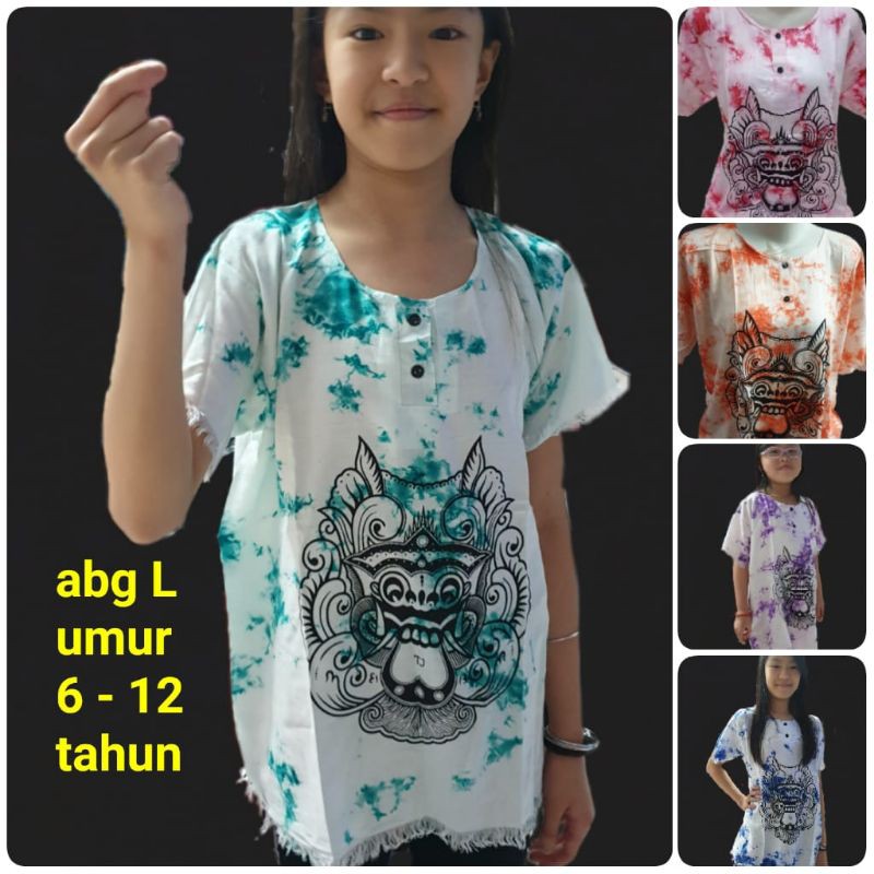 baju Bali abg L  barong dasar putih umur 6-12 tahun