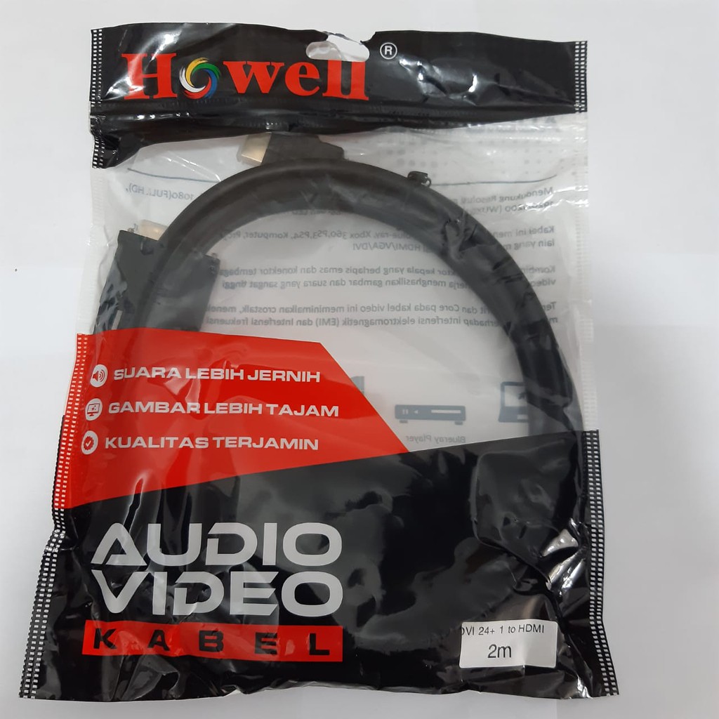 Howell Kabel DVI 24+1 to HDMI 2Meter Gold Plated