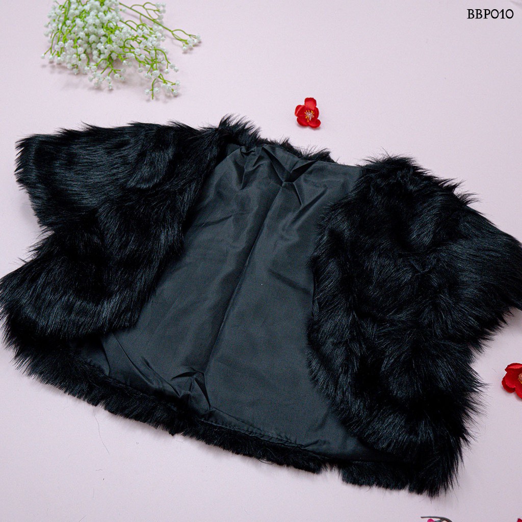 [SIAP KIRIM] BOLERO PENGANTIN PESTA HITAM MODERN OUTER FUR WANITA BBP010