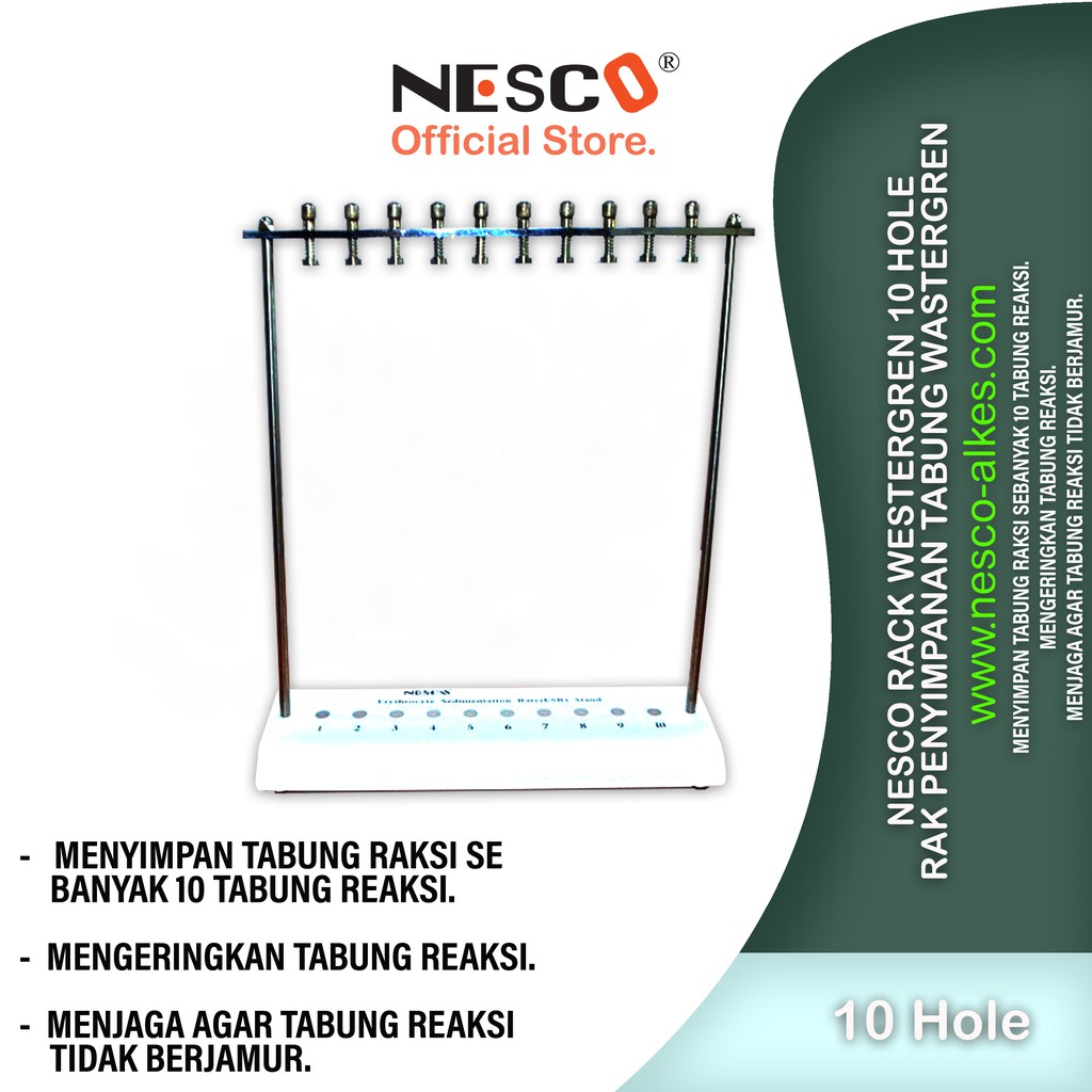 Nesco Rack Westergren 5-10 hole / Rak Penyimpanan tabung wastergren