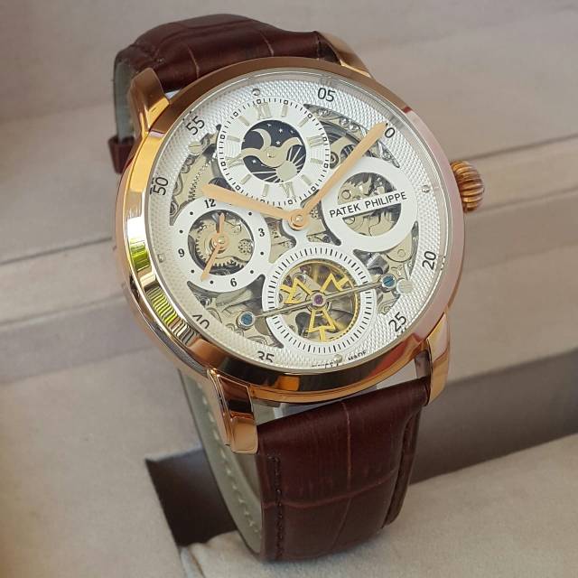 Jam Tangan Patek Phillippe Leather Kulit Automatic