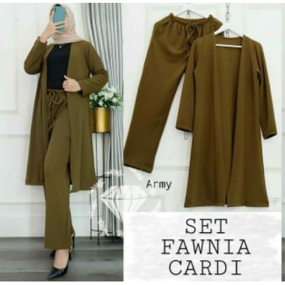 FAWNIA SET CARDIGAN TERMURAH / Oneset Korean Style / Cardigan / Setelan Wanita