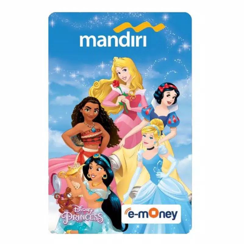 eMoney Card DISNEY PRINCESS - Five (5) DISNEY PRINCESS ORI /Like eTOLL Tapcash Flazz or Brizzi