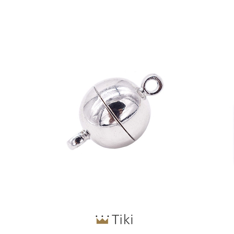 10pcs Magnetic Lobster Clasps Buckle Hook Round Ball Gesper Gelang Magnet DIY Jewelry Making Digunakan Untuk Gelang Couple - PD