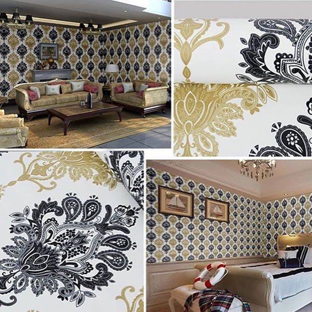 Wallpaper Dinding Batik Hitam Krem | Shopee Indonesia