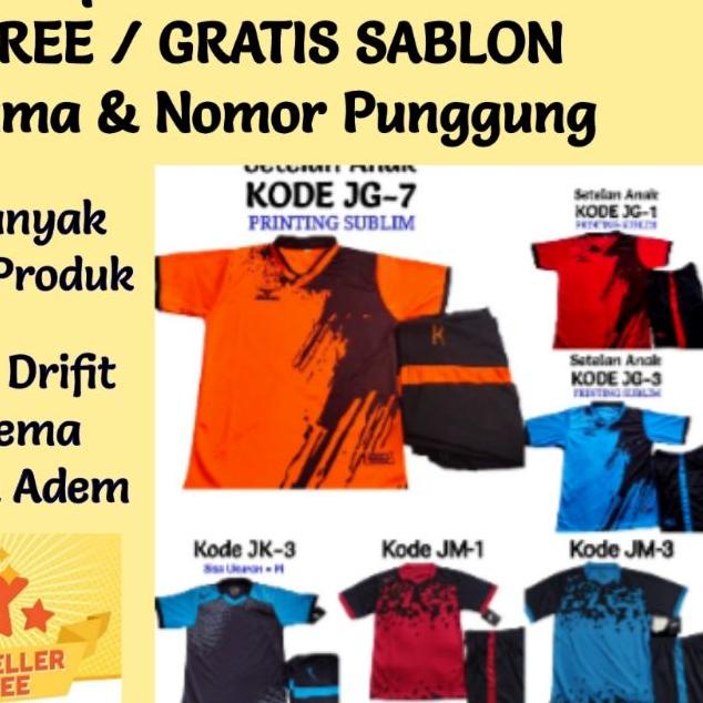 ➻ Baju Bola Anak Gratis Sablon Nama & No Punggung | Baju Futsal Anak | Jersey Futsal Anak | 10 ☚