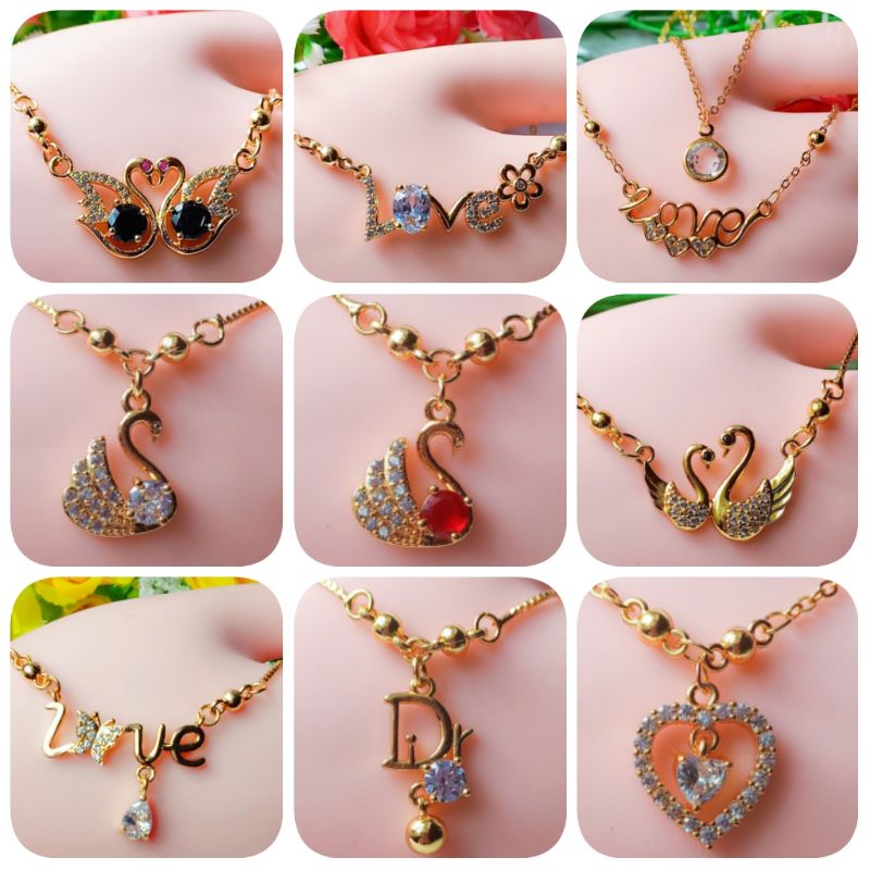 PSS Kalung Liontin LOVE Wanita Kalung Fashion Korea