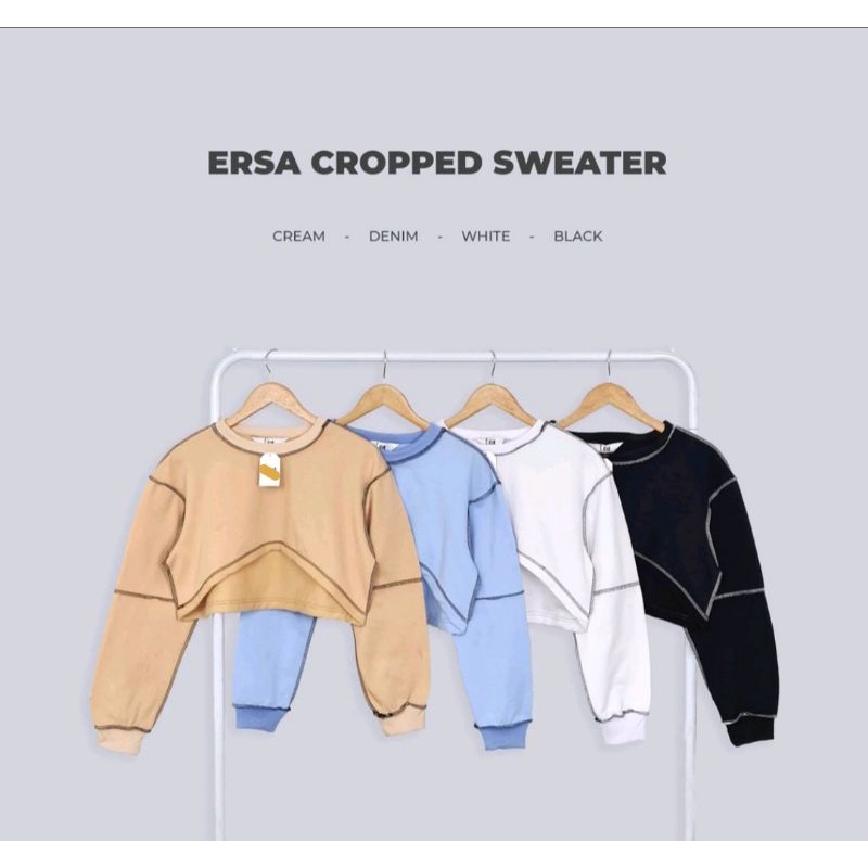 JAKET ERSA CROP SWEATER | sweater wanita