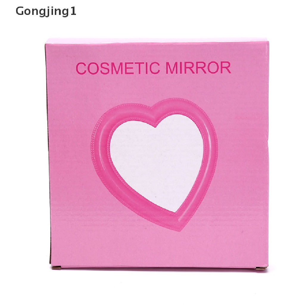 Gongjing1 Cermin Kosmetik Mini Portable Bentuk Hati Untuk Wanita