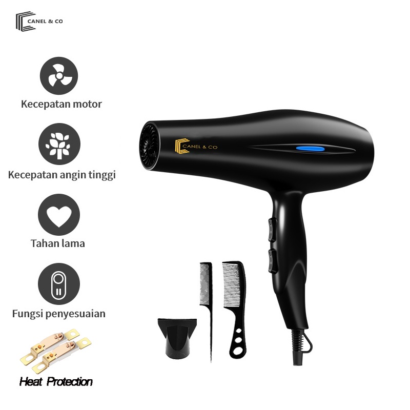 CANEL &amp; CO Hair dryer 750W Cold hot wind pengering Haircare Anion Beauty Salon  Pengering Rambut Ionik Sisir 4 in 1
