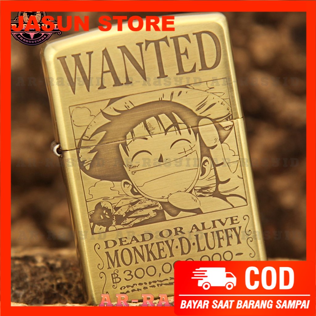 Korek Api Minyak Zippo Gold Ukir Motif One Piece Monkey D. Luffy 168 3962-11