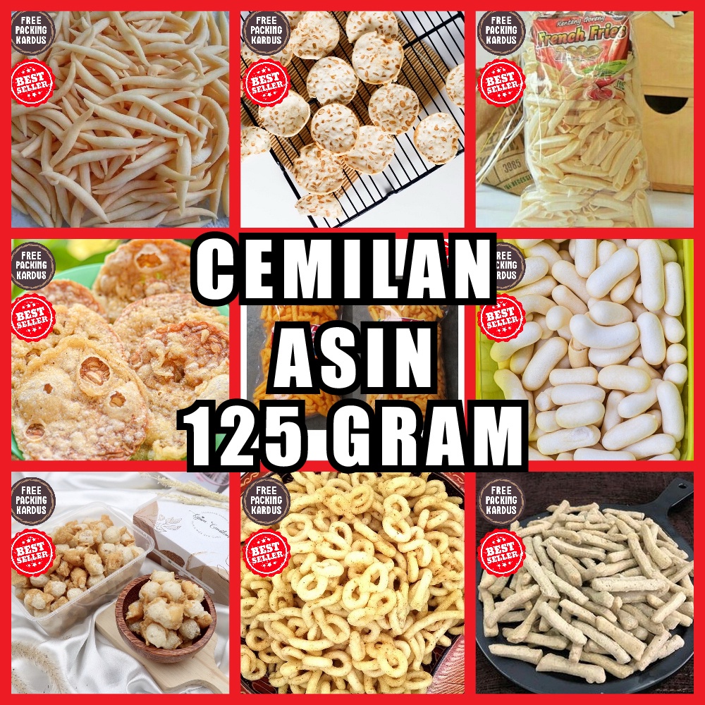 

makanan ringan serba asin gurih 125 gram snack kiloan jajanan cemilan camilan jadul