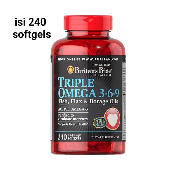 Puritan Pride Triple Omega 369 100% original USA 240 softgels omg