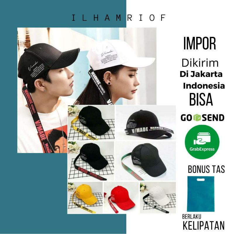 Topi Streetwear G-Dragon V/MADE Letter Long Strap Snapback Hat Baseball Cap Casual
Kuning