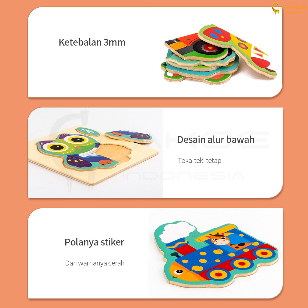 LAKOE puzzle kayu anak / Mainan Edukasi anak / wooden toys