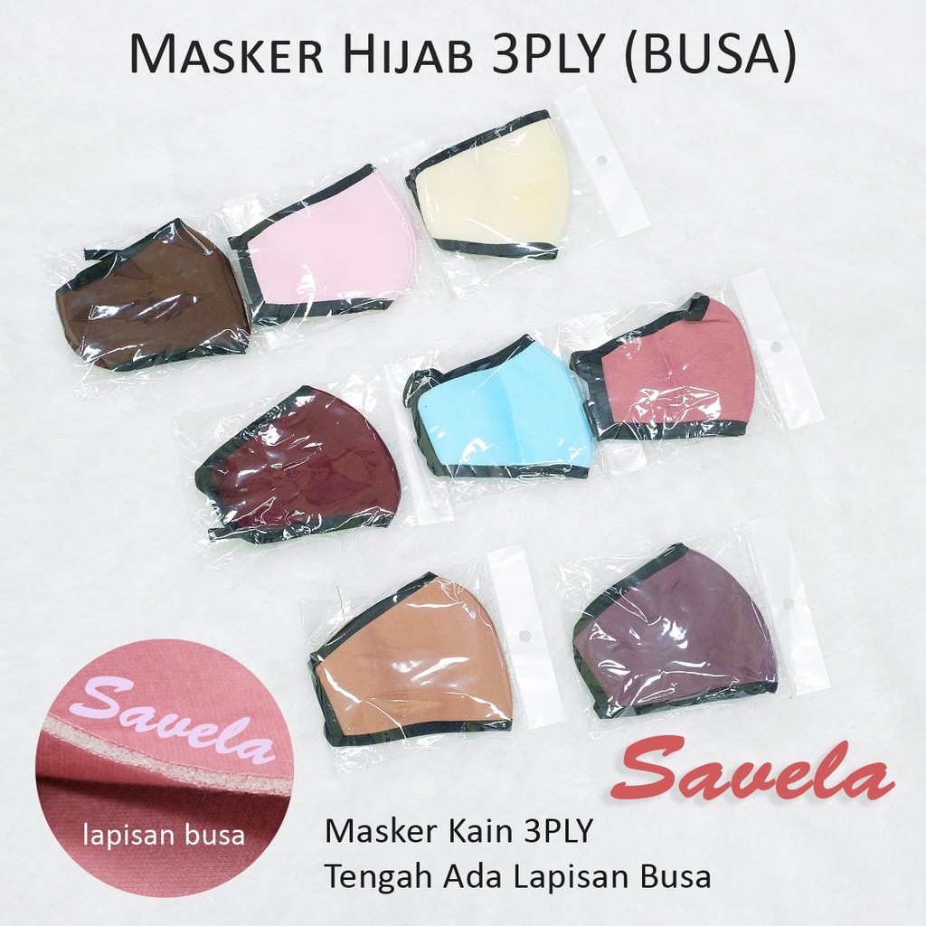 MASKER 3Ply | Masker Kain + Busa 3 Lapis / Bisa Di Cuci / Masker Hijab / art SVL MK 01