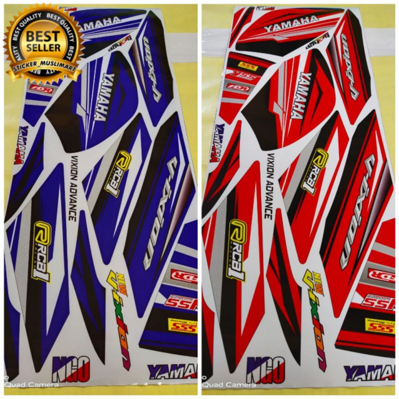 Striping Vixion NVA motif road race merah biru variasi