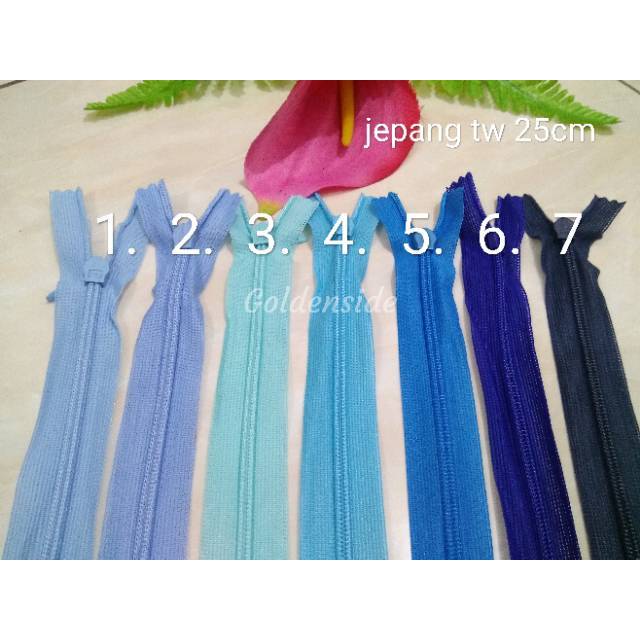 (Biru) Resleting/Risleting /Zipper jepang 25cm / 10&quot; murah satuan