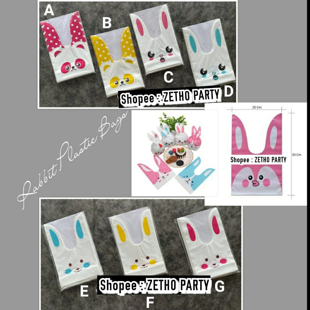 Rabbit Plastic Bags / Plastik Snack Kelinci KECIL (BACA NOTE)