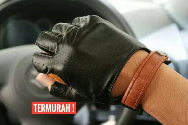 Sarung Tangan Motor/Sarung Tangan Kulit/Caba Half Series Hitam Brown