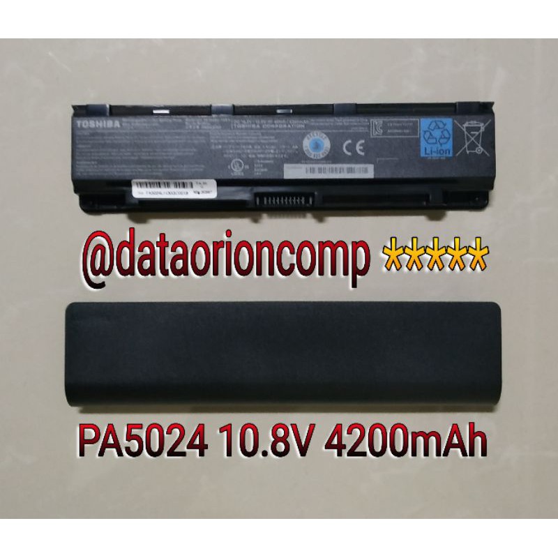 Baterai Battery Toshiba Satellite C800 C800D C840 C875 L800 L805D L840 L845 PA5024