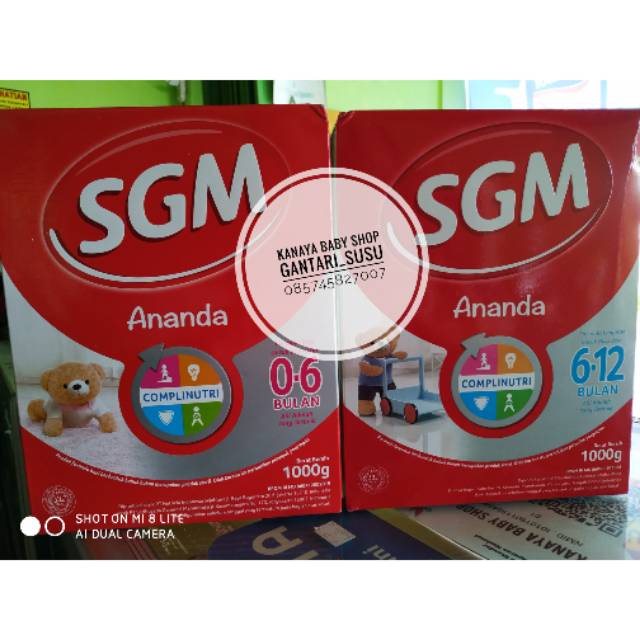 SGM Ananda 0-6bulan 1000gram SGM ananda 0-6bulan 600gram