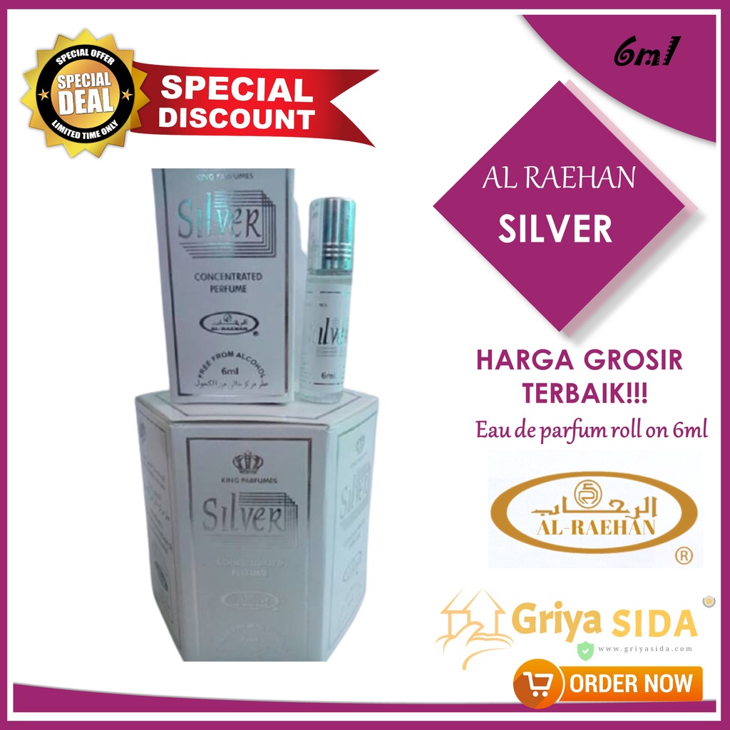 Parfum Silver 6ml alraehan aroma silver al raehan mirip al rehab parfum Harga grosir PROMO!!