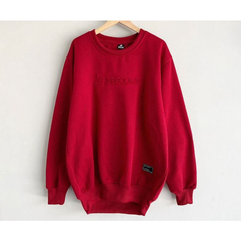 Sweater crewneck merah distro premium