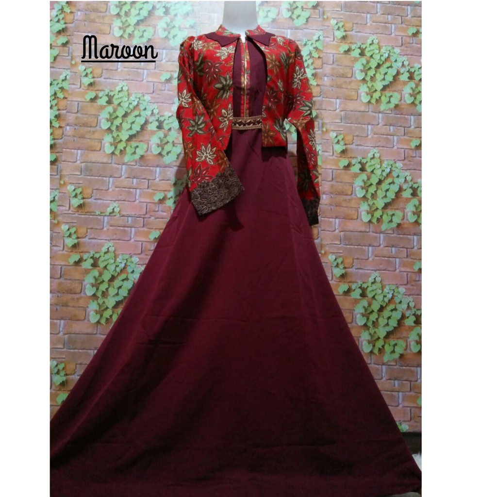 Gamis batik baloteli syari batik motif Shopee Indonesia Gamis batik baloteli syari batik motif Shopee Indonesia