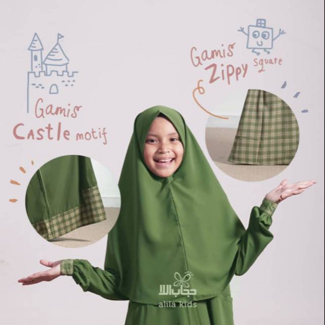 GAMIS ZIPPY CASTLE MOTIF KIDS BY HIJAB ALILA