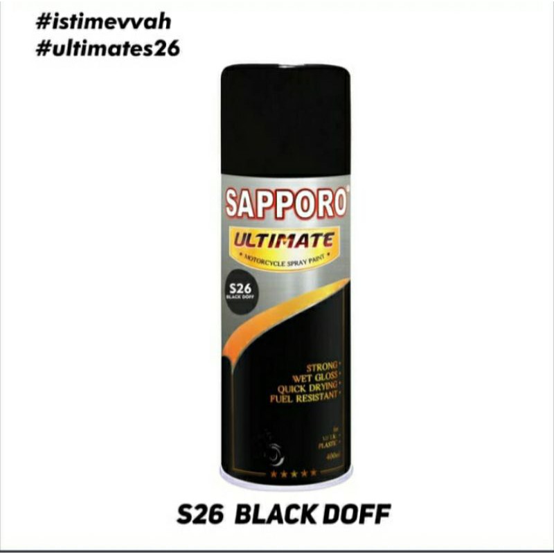 Cat Semprot Sapporo Ultimate S26 Black Doff / Pilok Hitam / Pylox Hitam